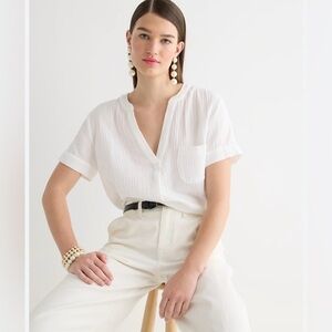 J. Crew Olive Blouse with Pocket Detail 3X